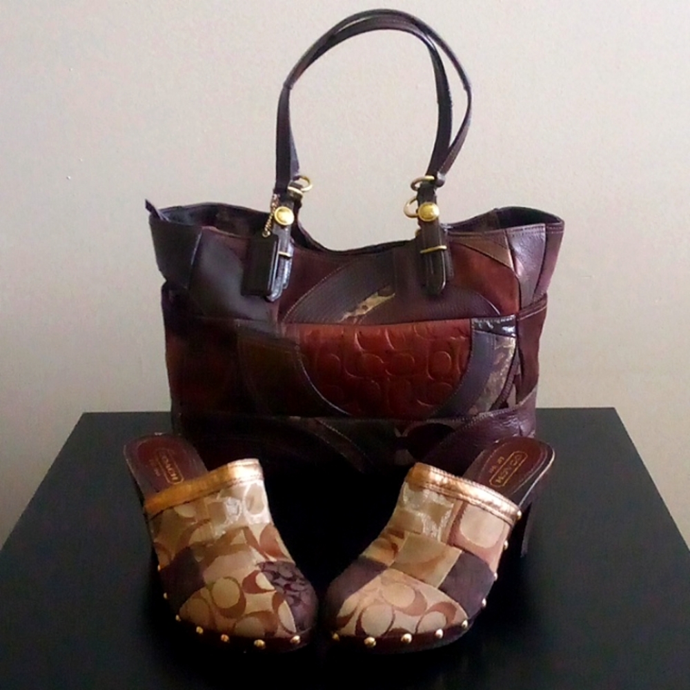 Coach Brown Patchwork Shoulder Bag - image 2